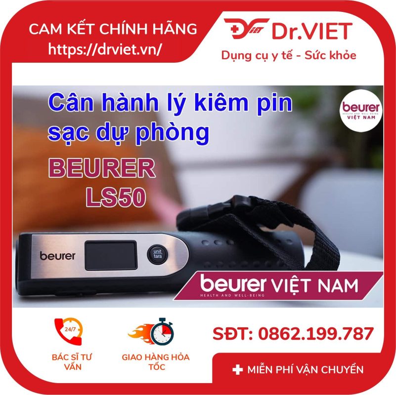 Cân hành lý kết hợp pin sạc Beurer LS50