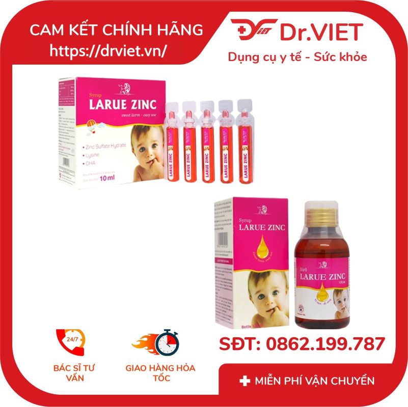 Siro Larue Zinc hỗ trợ bổ sung lysine và DHA