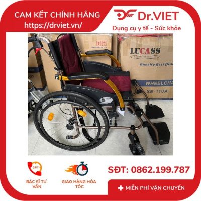 Xe lăn nhôm du lịch Lucass X-65 [Chính hãng] - Tiện lợi , nhỏ gọn, dễ mang theo đi du lịch