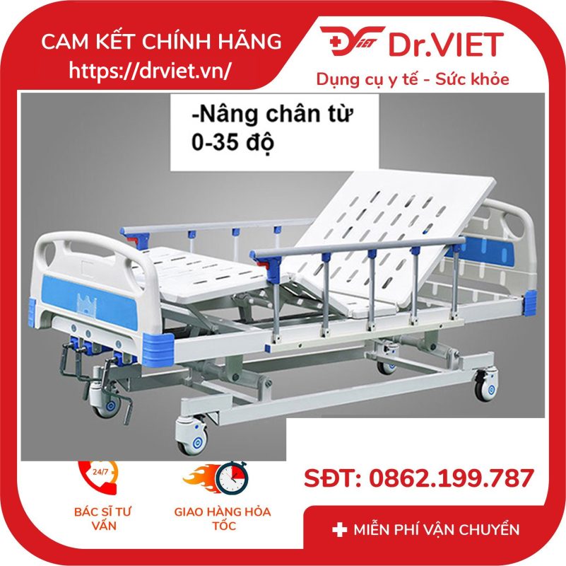 Giường Y Tế 3 Tay Quay Nâng Hạ Tajermy TJM-G03