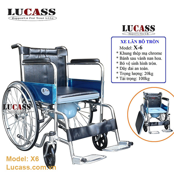 XE LĂN TAY CÓ BÔ VỆ SINH LUCASS X6 2