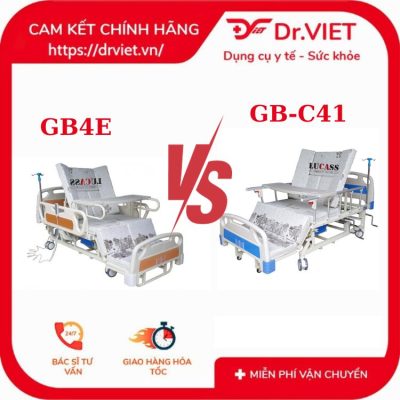 Giường y tế điện đa năng Lucass GB4E và Giường y tế đa năng 4 tay quay Lucass GB-C41