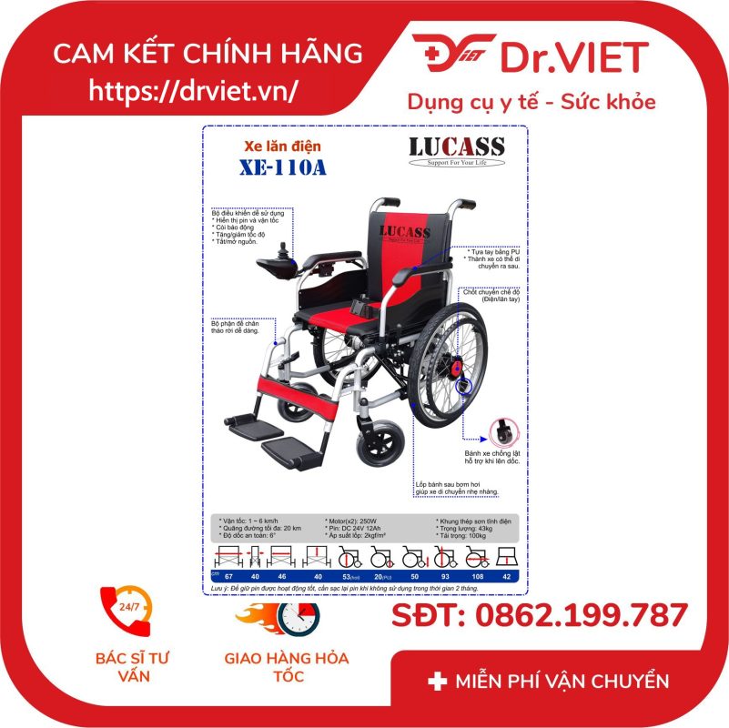 Xe Lăn Điện Lucass 110A