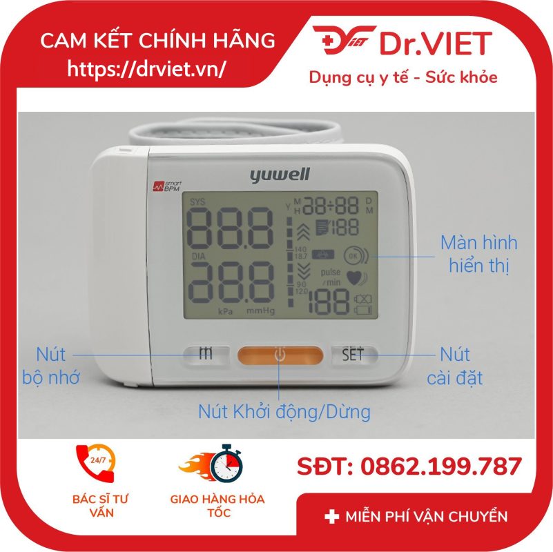 Máy đo huyết áp cổ tay Yuwell YE8600A