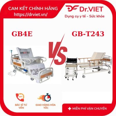 so sánh giường y tế lucass gb4e và giường y tế kết hợp xe lăn lucass gbt243