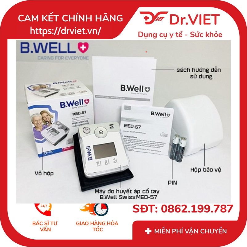 Máy đo huyết áp cổ tay B.Well Swiss MED-57