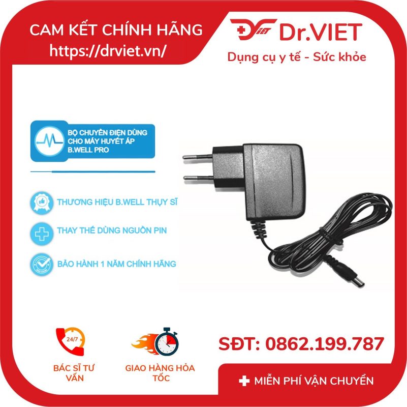 Bộ chuyển đổi nguồn máy đo huyết áp B.WELL AD-155 dùng cho máy PRO