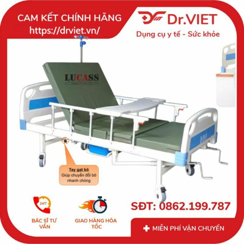 Giường bệnh 3 tay quay Lucass GB-C43 (GB-T43)