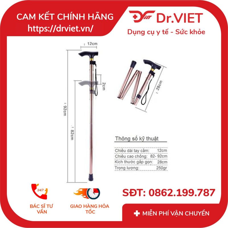 Gậy 1 Chân Batoong Gấp Gọn Lucass Y27
