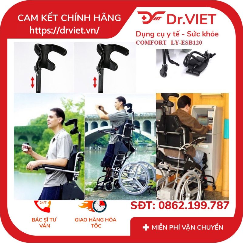 Xe lăn điện đứng Đài Loan phục hồi chức năng chân LY-ESB120
