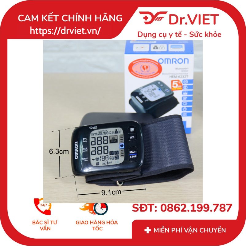 Máy đo huyết áp cổ tay Omron HEM-6232T