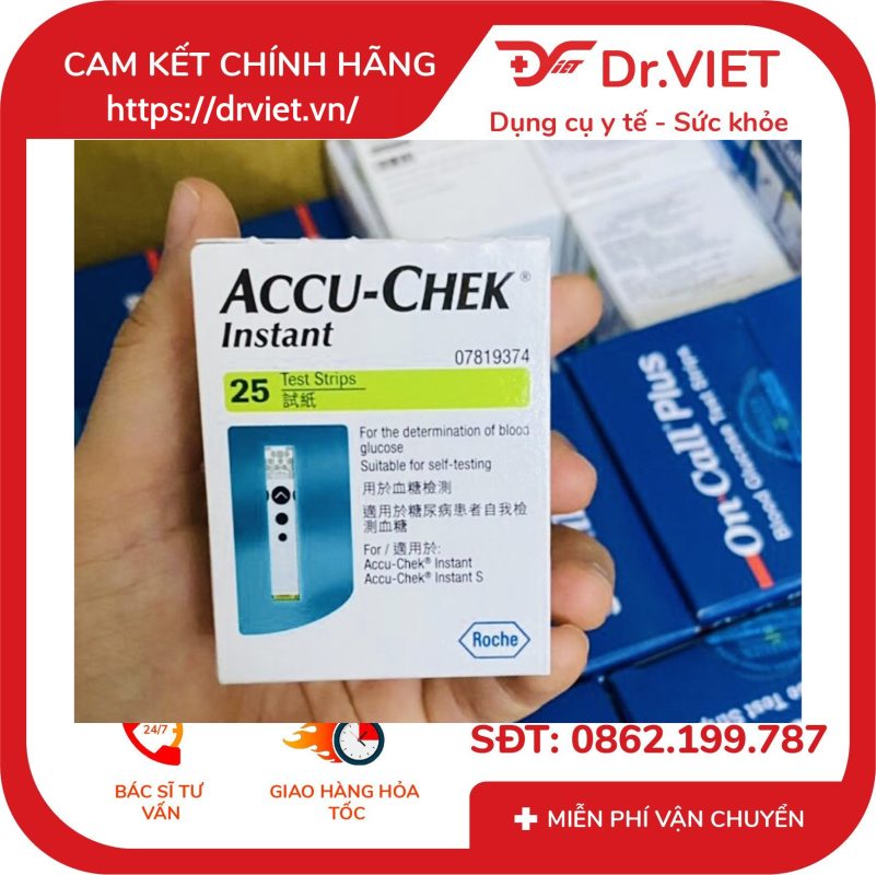 Que thử đường huyết AccuChek Instant