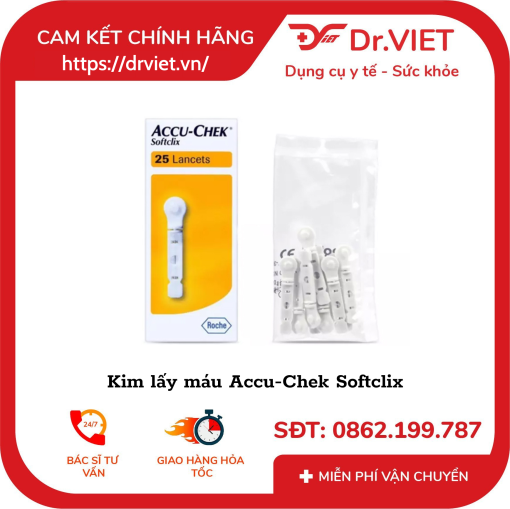 Kim lấy máu Accu-Chek Softclix 25 cái