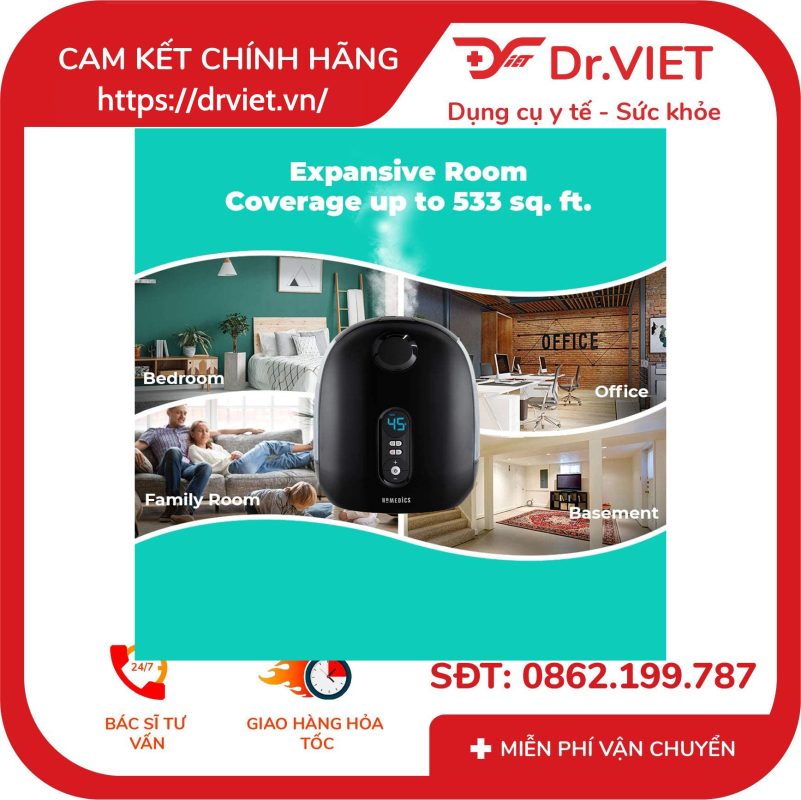 Máy phun sương tạo ẩm khuếch tán tinh dầu Homedics UHE-WM130-BK