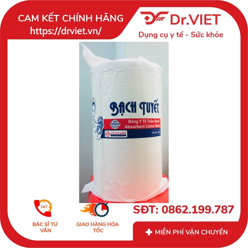 Bông y tế thấm nước Bạch Tuyết 1kg 500gr