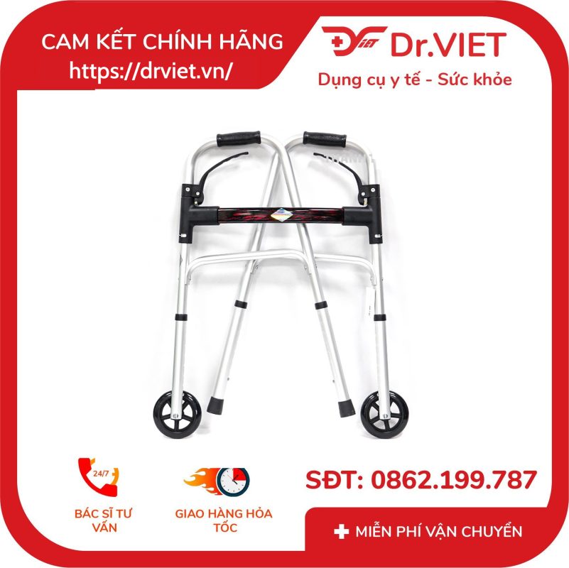 Khung Tập Đi Bánh Lớn Tay Gập Lucass W8