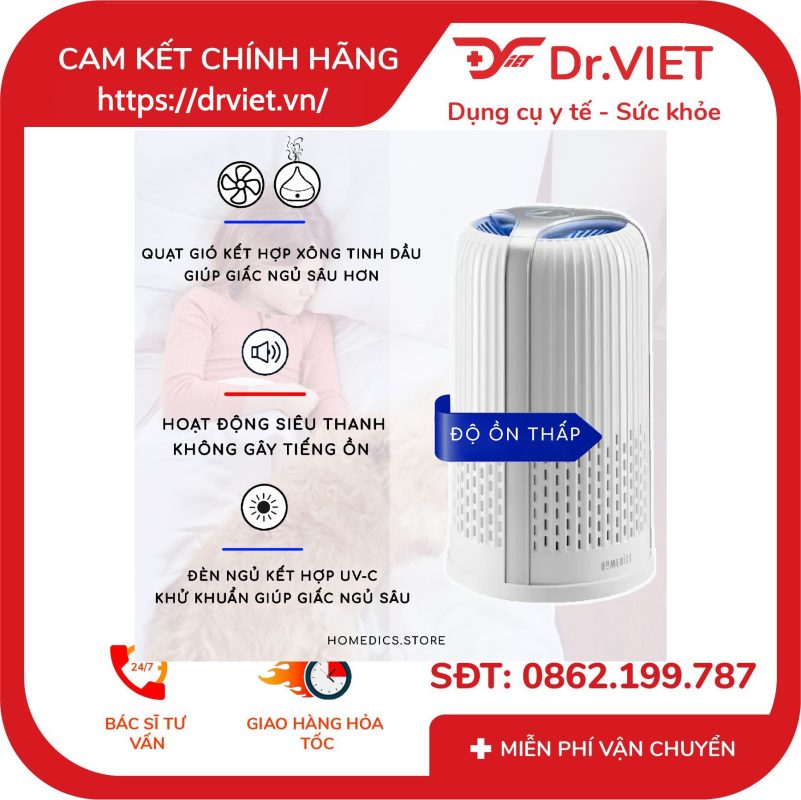 Máy lọc không khí TotalClean 4-In-1 Air Purifier Homedics AP-T10-WT