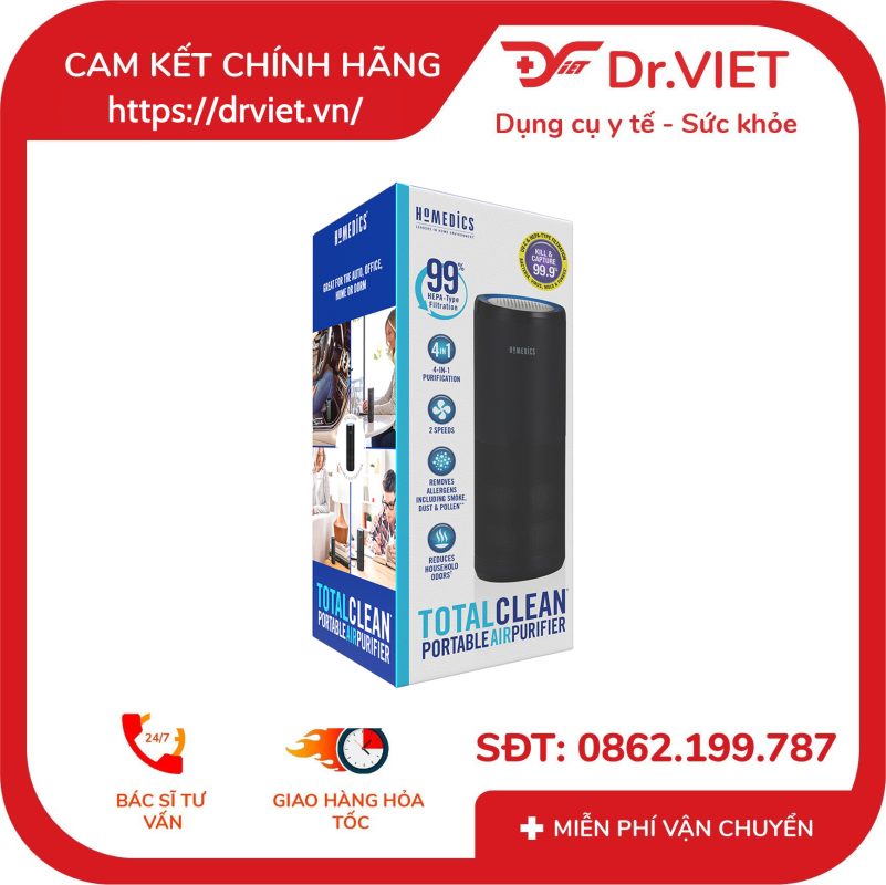 Máy lọc không khí mini TotalClean® 4-IN-1 UV Homedics AP-P60