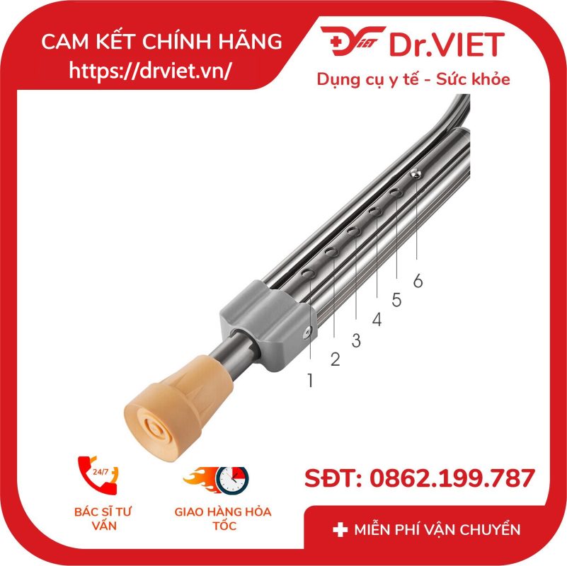 Nạng Chống Nách Hợp Kim Nhôm Lucass C-31