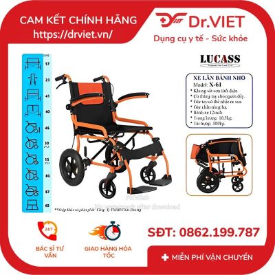 Xe lăn Lucass X-61 - Bánh nhỏ