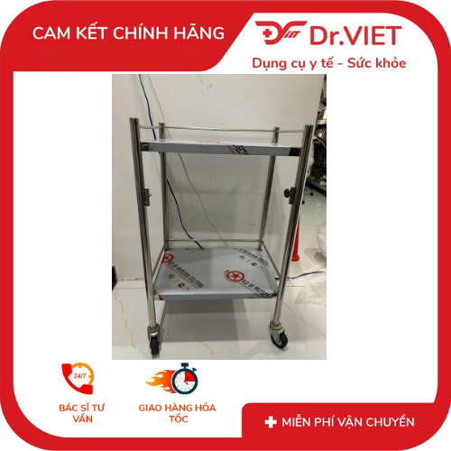 xe đẩy inox 2 tầng
