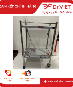 xe đẩy inox 2 tầng