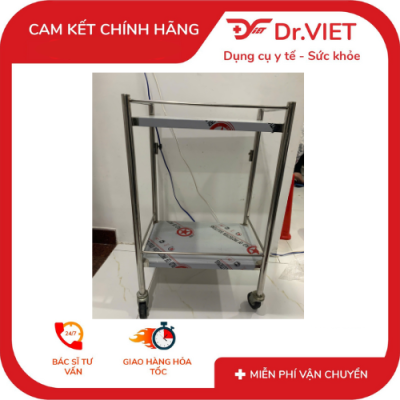 xe đẩy inox 2 tầng