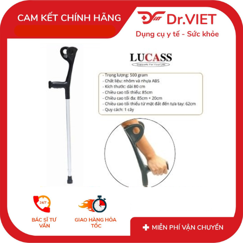 Nạng khuỷu tay hợp kim nhôm Lucass C37-1 (1 chiếc) Sản phẩm hỗ trợ vận động hiệu quả, phù hợp với người có nhu cầu di chuyển an toàn và ổn định hơn.