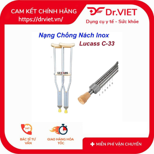 nạng nách inox Lucass C-33