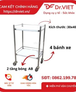 Xe Đẩy Inox Dcg-20 - 2 Tầng 30*40 (Không Hộc)