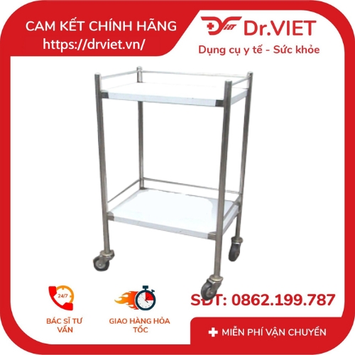 Xe Đẩy Inox Dcg-20 - 2 Tầng 30*40 (Không Hộc)