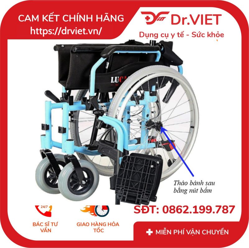 Xe lăn nhôm cao cấp Lucass X-203