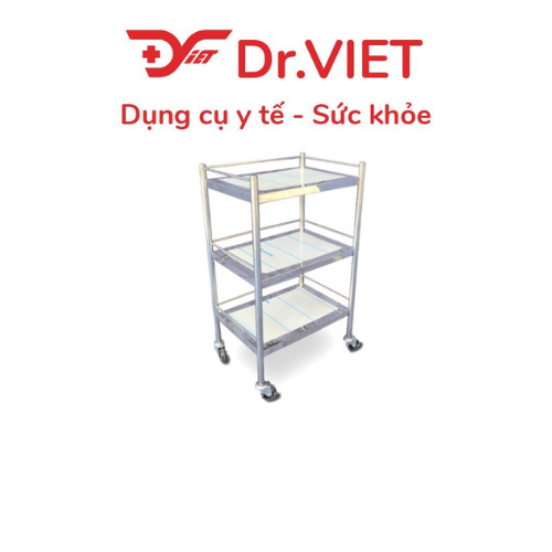 Xe Đẩy Inox 3 Tầng DCG-43 - 30*40