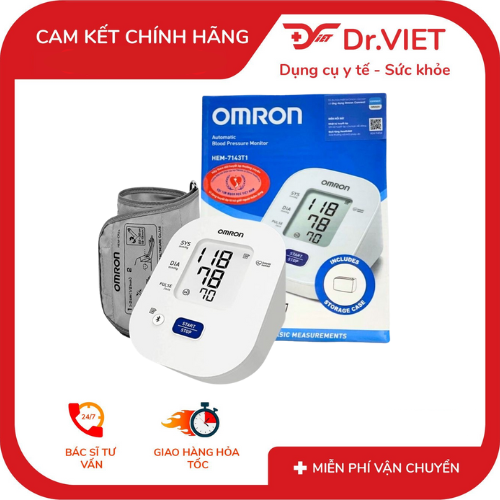 Máy đo huyết áp bắp tay tự động Omron Hem-7143T1