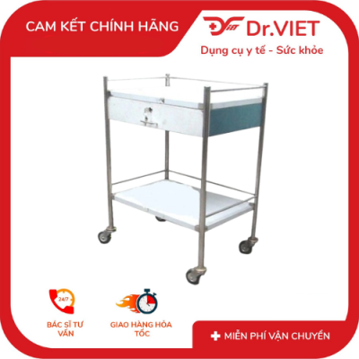 Xe đẩy Inox DrViet - 30x40 - 2 tầng - Một hộc 
