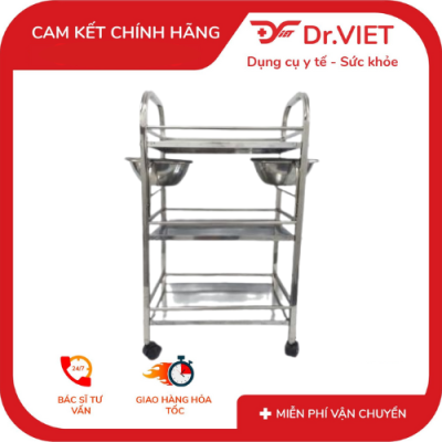 Xe đẩy Inox 3 tầng
