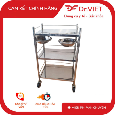 Xe đẩy Inox 3 tầng DrViet
