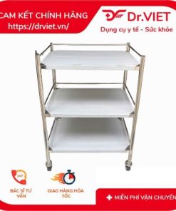 Xe đẩy Inox Drviet - 40x60 - 3 tầng - Không hộc