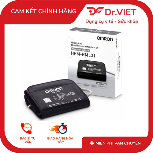 12 Vòng bít máy đo huyết áp bắp tay Omron HEM-RML31 (size L)