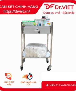 xe đẩy inox 2 tầng