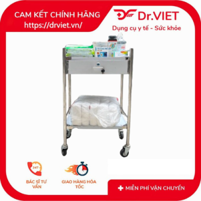 xe đẩy inox 2 tầng