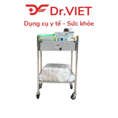 xe đẩy inox 2 tầng