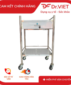 xe đẩy inox 2 tầng