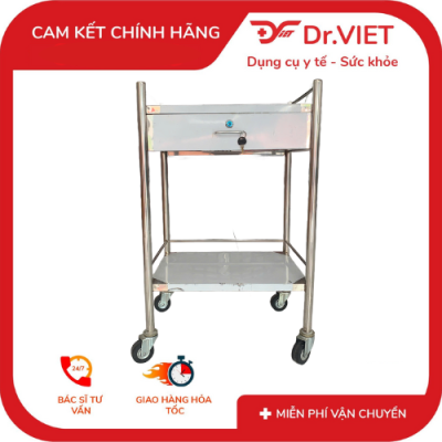 xe đẩy inox 2 tầng