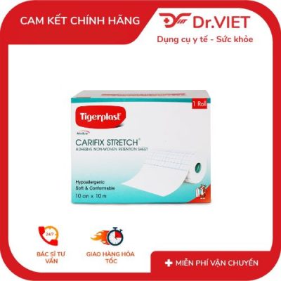Băng keo co giãn Carifix Stretch (10cmx10m) siêu đàn hồi, dính chắc, bảo vệ vết thương và cố định băng gạc hiệu quả cho y tế, thể thao, cứu thương, tiện dụng khi di chuyển và đảm bảo an toàn tối đa trong mọi điều kiện khác nhau, phù hợp mọi nhu cầu sử dụng thêm! 2 Băng keo co giãn Carifix Stretch (10cmx10m)