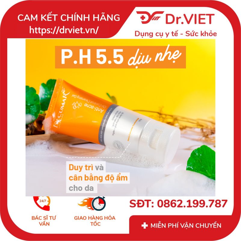 Gel rửa mặt giảm nhờn cho da mụn Decumar Advanced 100gr