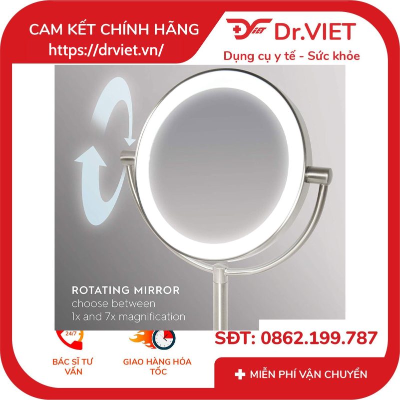 Gương trang điểm 2 mặt kèm đèn Led HoMedics MIR-8150-EU