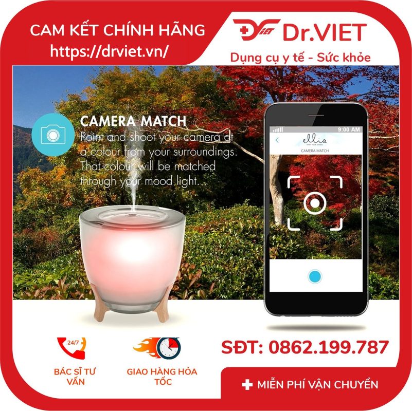 Máy khuếch tán tinh dầu siêu âm Ellia ARM-1210GY kết nối APP mobile