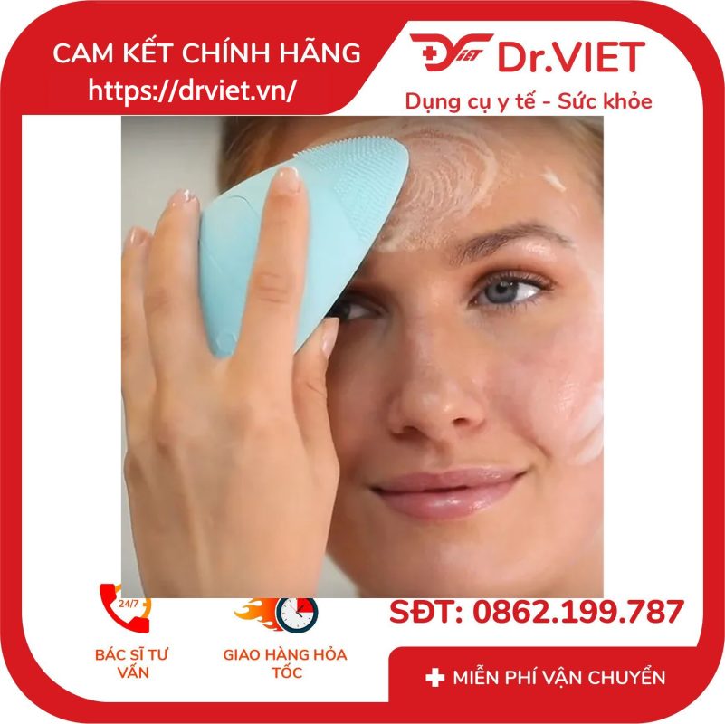 Máy rửa mặt USA Silicone kháng khuẩn công nghệ siêu âm HoMedics FAC-350