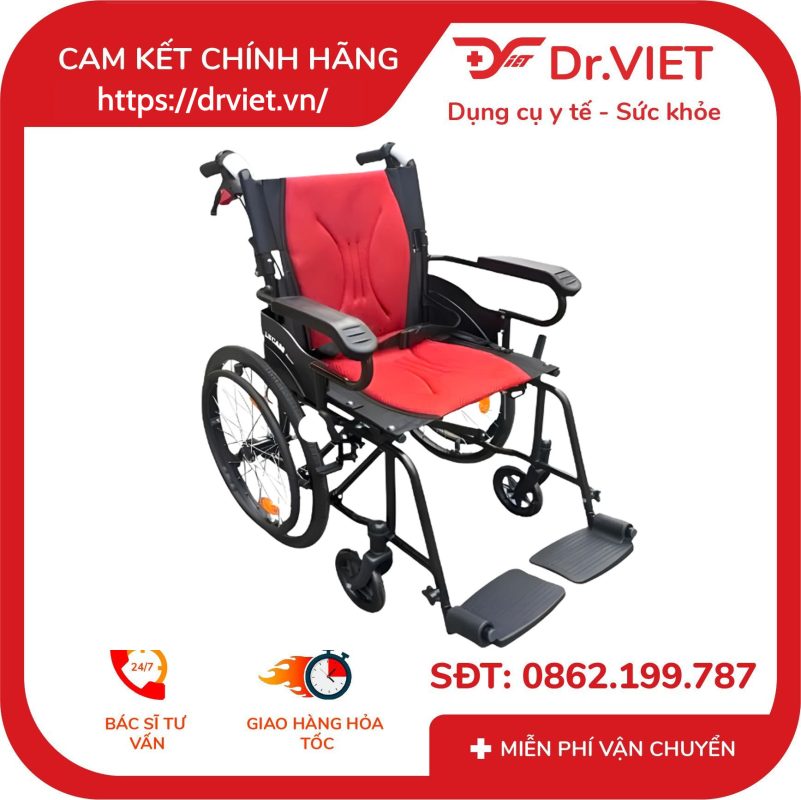 Xe lăn sắt sơn 2 chống lật Lucass X-980L